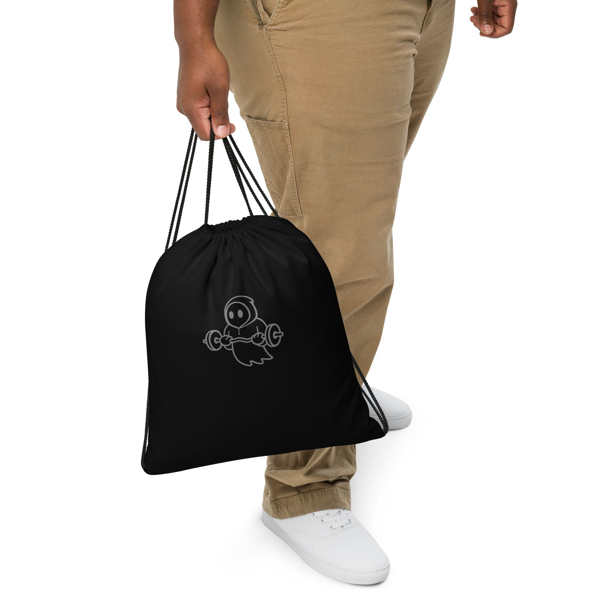 Ghost Fitness Drawstring Bag (Black)