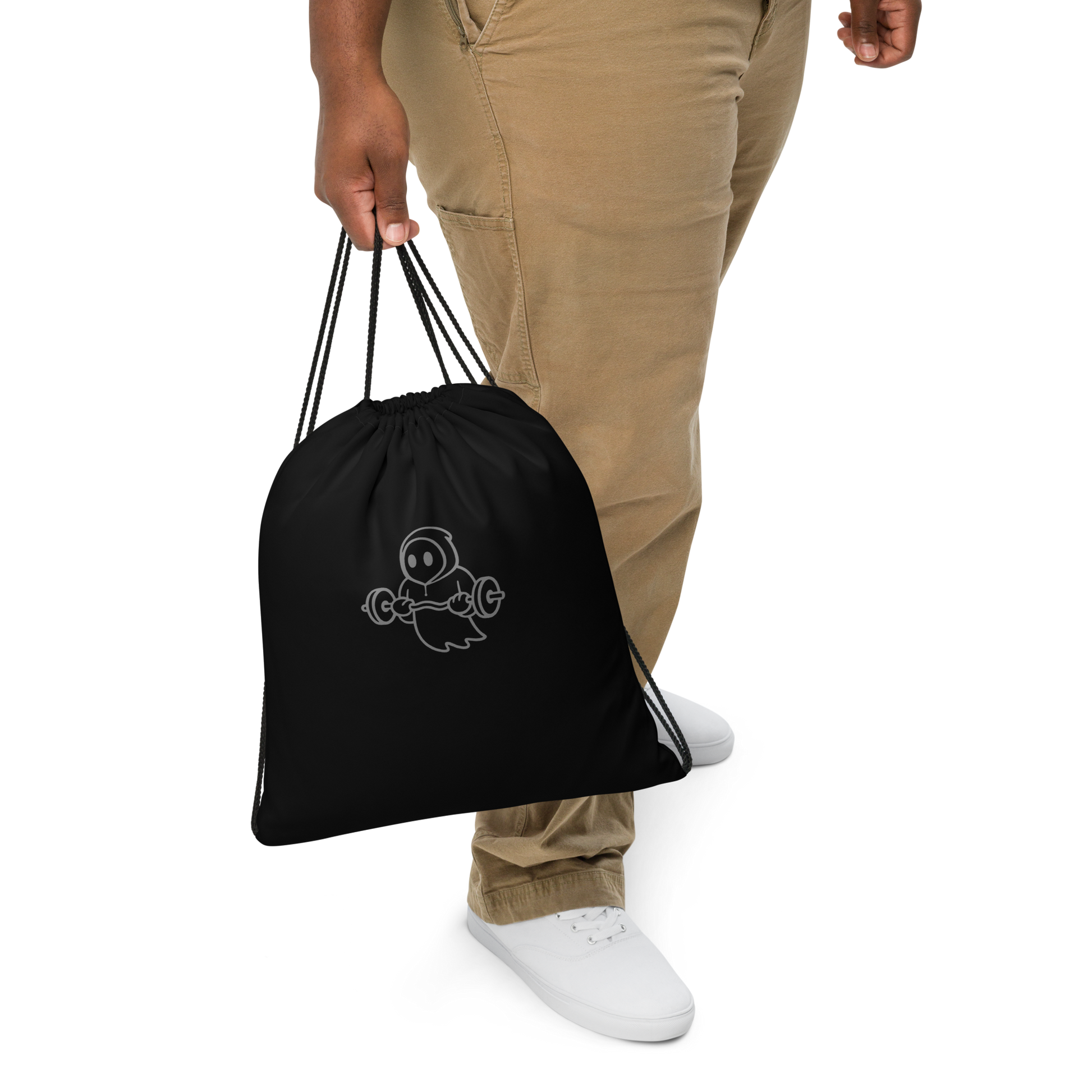 Ghost Fitness Drawstring Bag (Black)