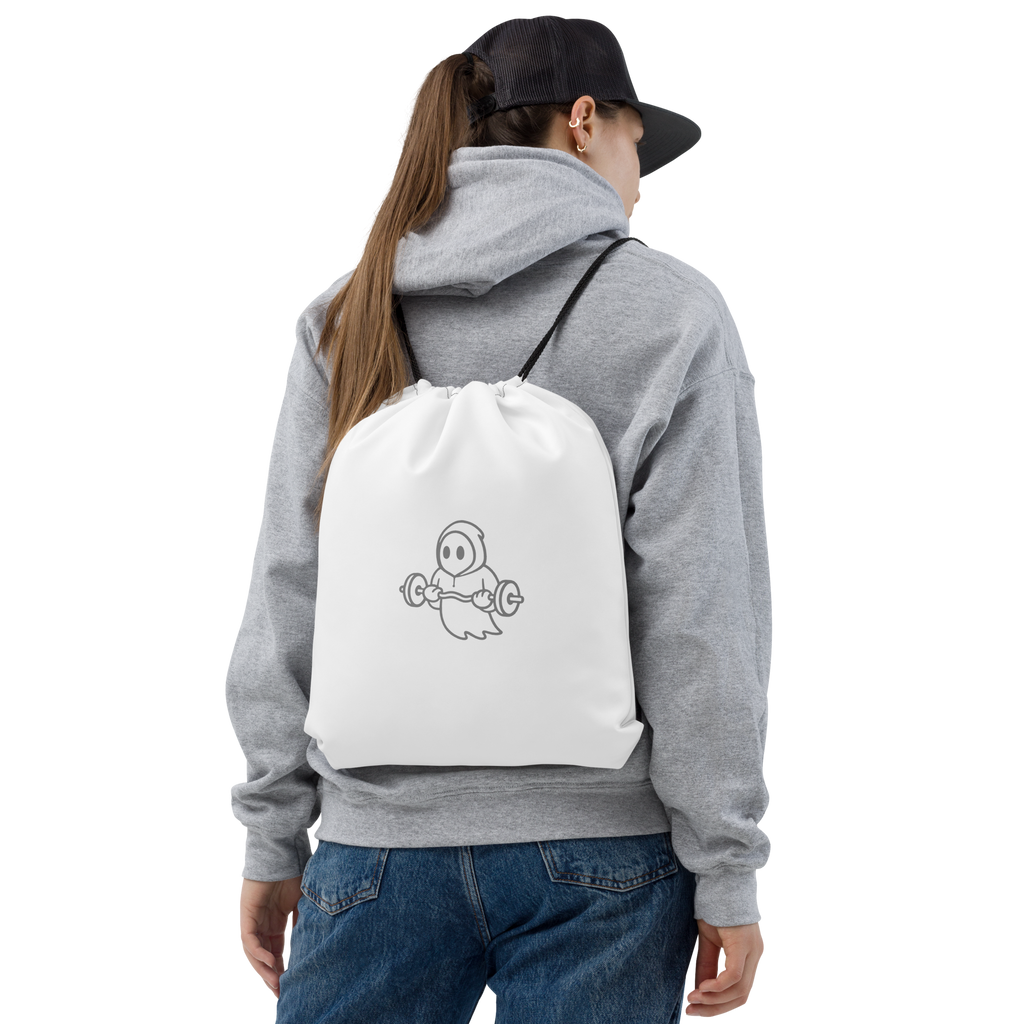 Ghost Fitness Drawstring Bag (White)