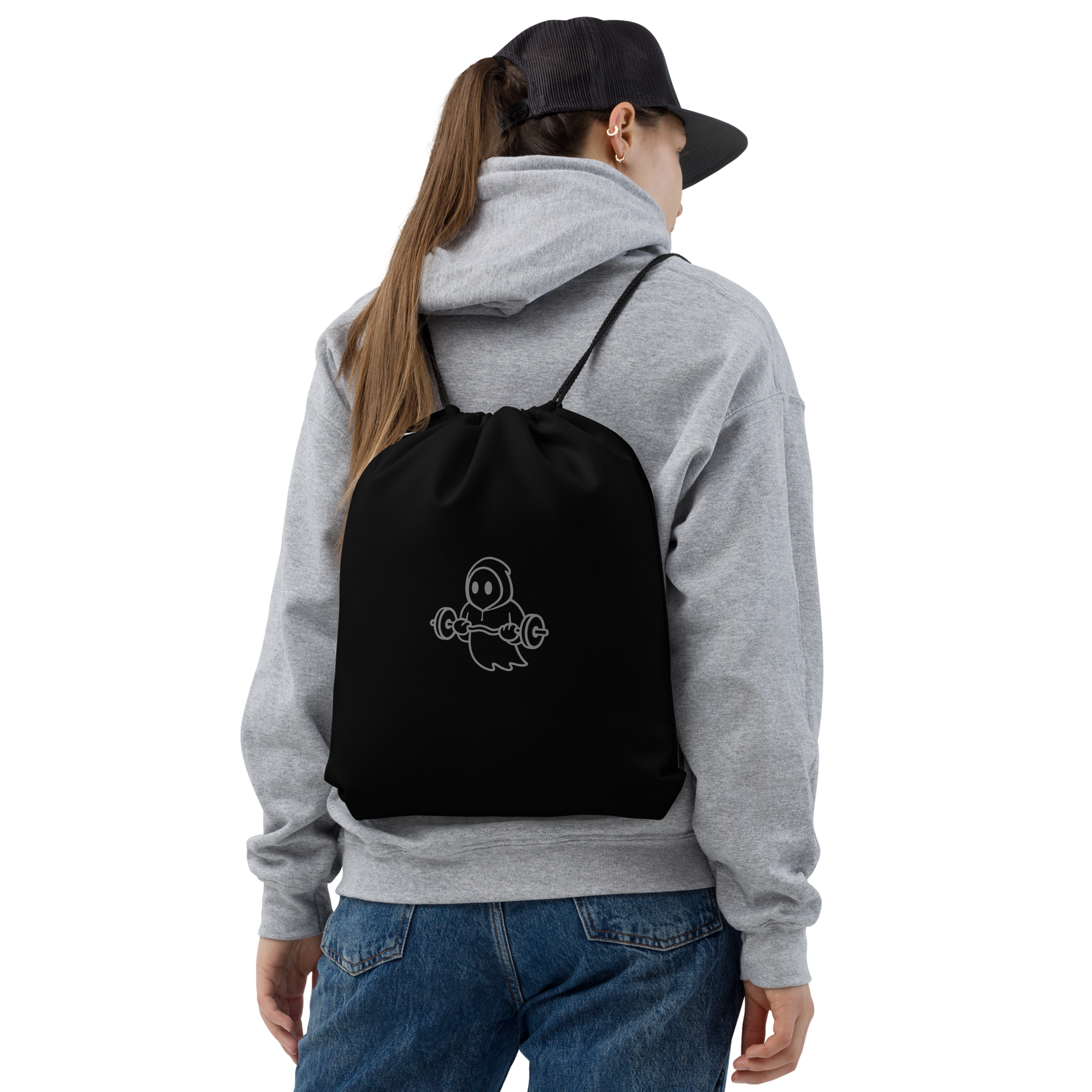 Ghost Fitness Drawstring Bag (Black)