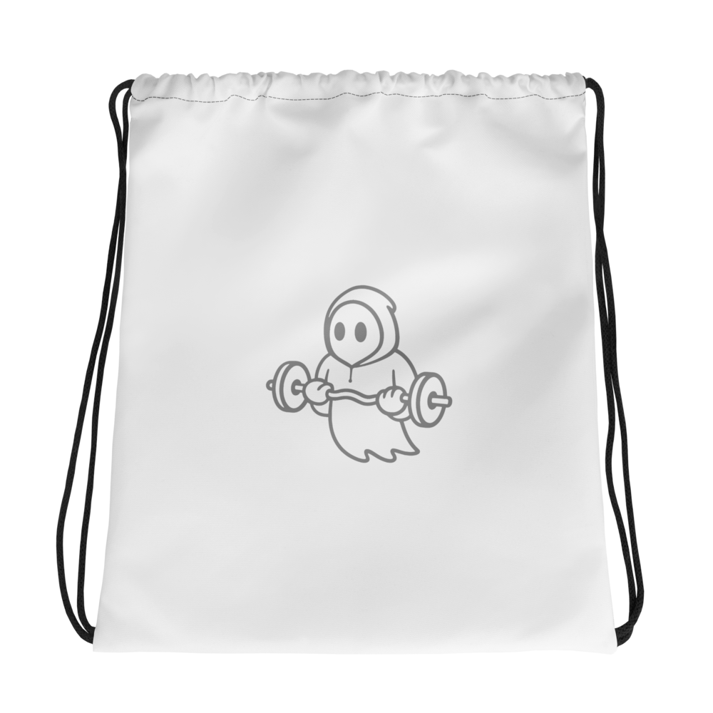 Ghost Fitness Drawstring Bag (White)